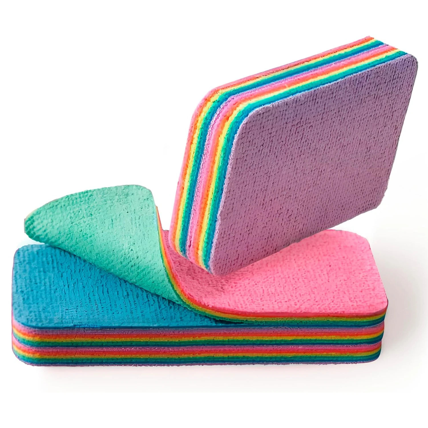 PVA Rainbow Sponge Cloth 12-Layer Tear-Off Dish Washing Cloth Super Absorbent Reusable Cleaning Rag for Pots Pans Quick-Dry S...