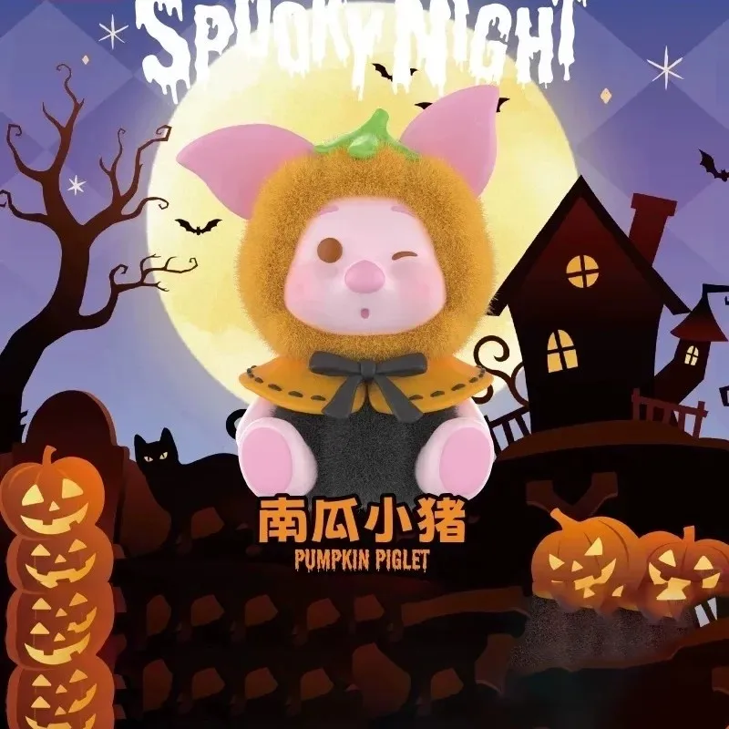 

Genuine Disney Winnie The Pooh Halloween Spooky Night Series Blind Box Cute Figurine Collection Desktop Ornament Fashion Gift