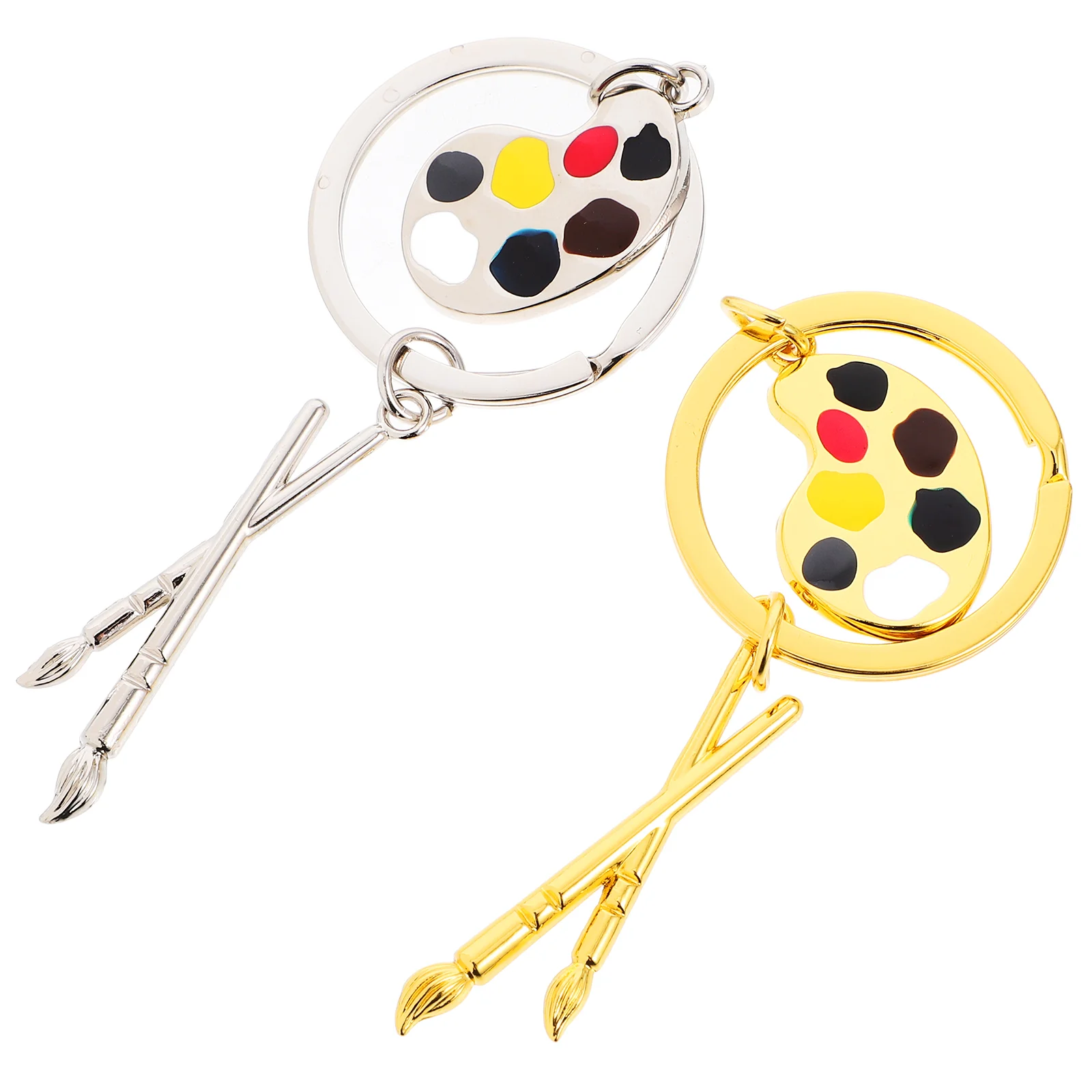 2 Pcs Student Keychain Artist Painting Pen Bag Decoration Ring Creative Pendant Graduation Keychains Nail