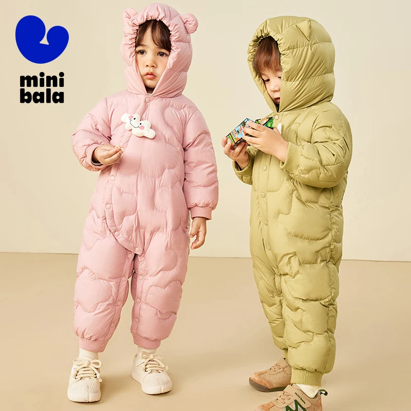 

Mini Balabala Baby Animal Down Romper Winter Warm Jumpsuit for Newborns and Infants