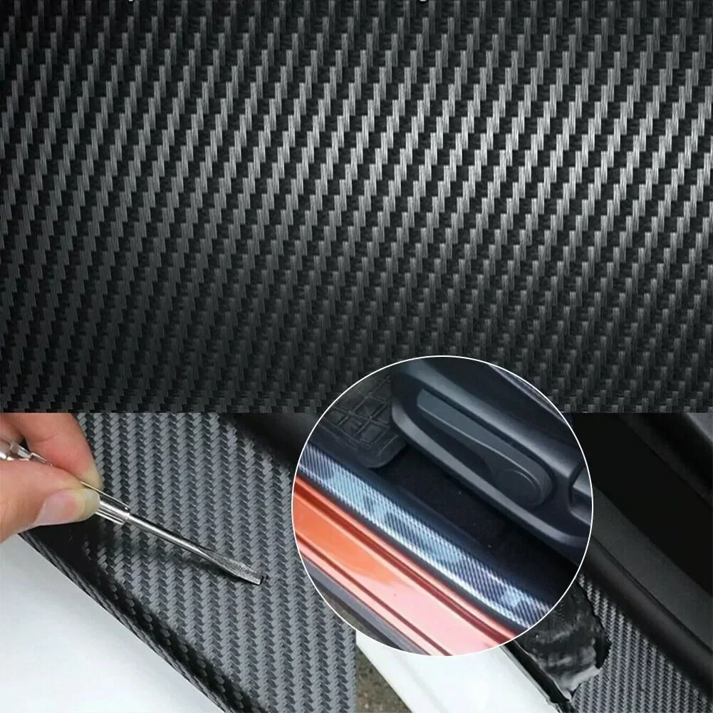 3D Nano Carbon Fiber Car Sticker Car Sticker Sill Strip Nano Waterproof Anti-Scratch Protection Tape Waterproof Protection Film