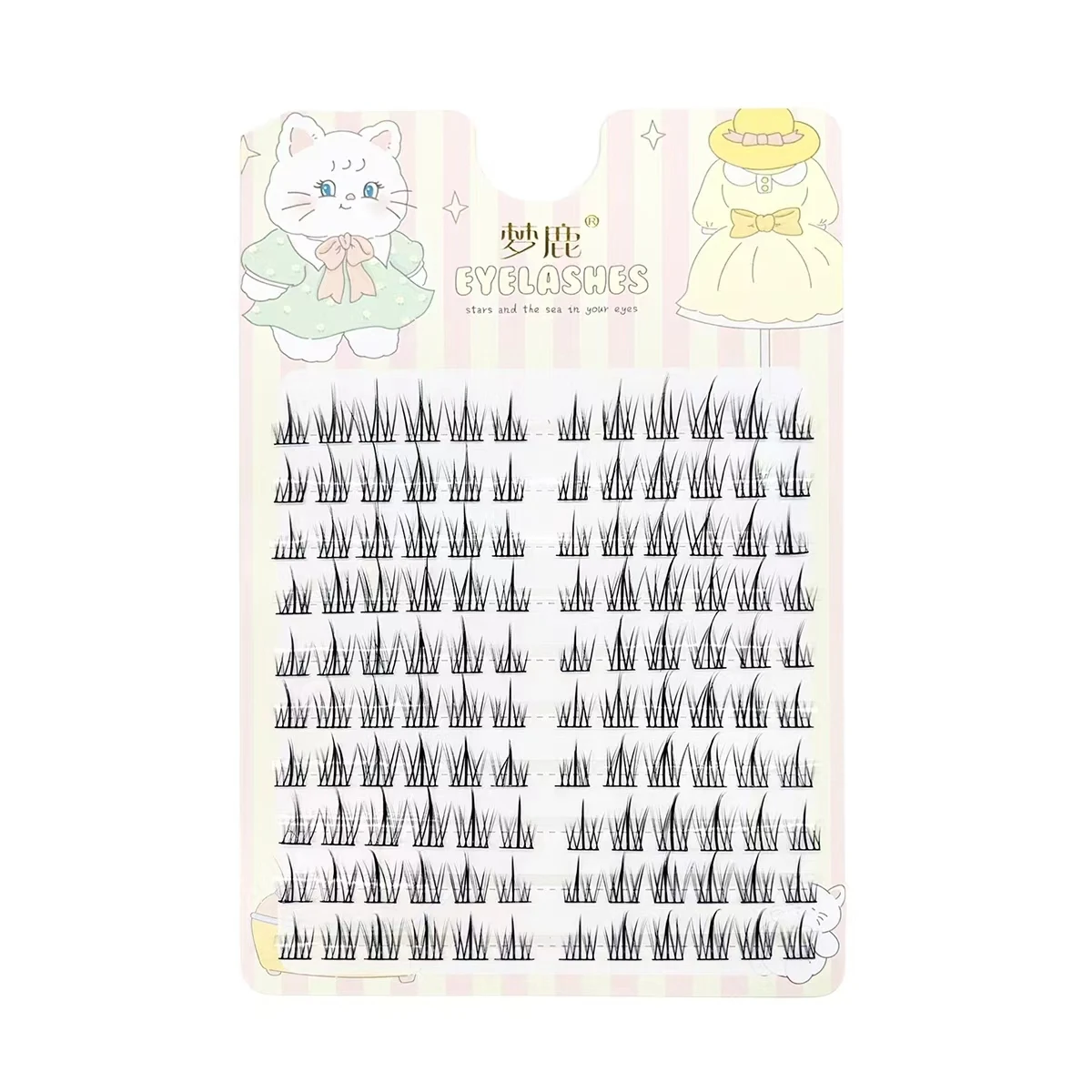 120 Clusters False Eyelashes Sunflower Black Stem Natural Segment New Single Cluster Comic Book Eye False Eyelash makeup