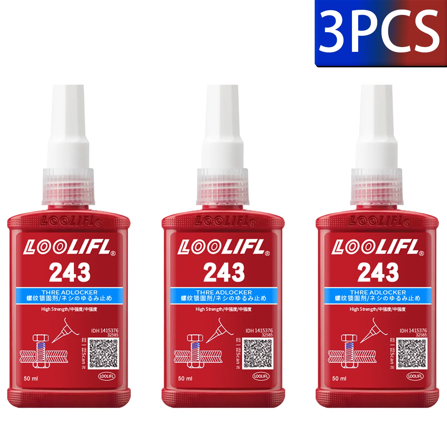 50ml 271 243 Blaues Schraubensicherungsmittel für Muttern und Schrauben, Schraubenkleber, anaerober Metallkleber, rostfrei