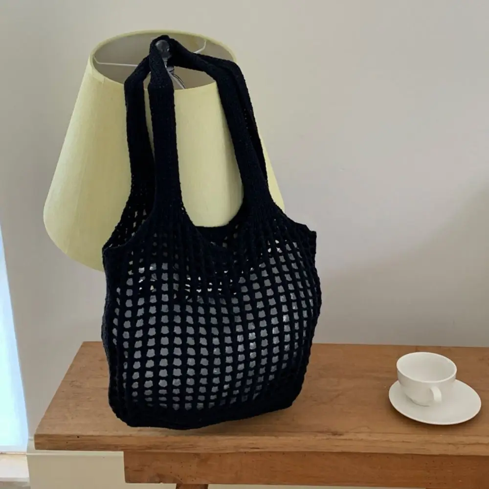 

Summer Shoulder Bag Hollowed Out Knitted Bag Bohemian Storage Bag Crochet Tote Bag Handbag Large Capacity Beach Starw Bag Girl