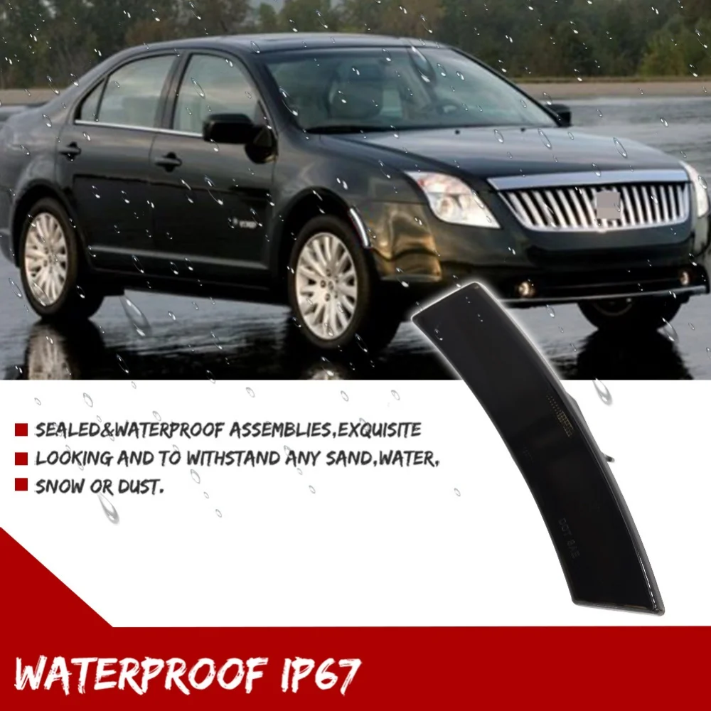 سيارة LED المصد الأمامي الجانب ماركر أضواء المؤشر الجمعية ل ميركوري ميلان 2010 2011 2012 بدوره مصباح إشارة مصباح إيقاف السيارة 12 فولت #3