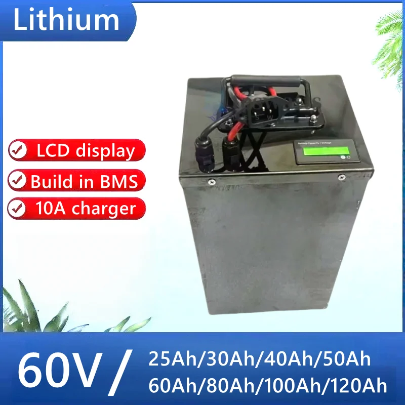 

17S 60V 20Ah 30Ah 40Ah 50Ah 60Ah 80Ah 100Ah 120Ah lithium ion battery pack for 1000W 2000W 3000W 5000W 6000w 8000W golf cart