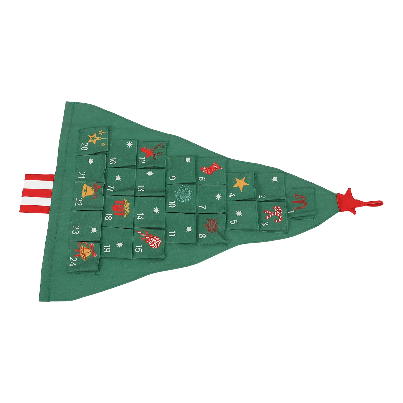 

1 Set Christmas Advent Calendar With 24 Pockets Wall Hanging Countdown Decoration For Holiday Organizer Reusable Bauble