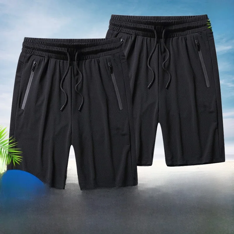 Pantaloni casual da uomo scavati in seta di ghiaccio sottili e traspiranti Qui Dry estivi cinque quarti di lunghezza Spor Cool Sle High Elastici