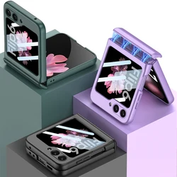 Magnetic Hinge PC Hard Case For Samsung Galaxy Z Flip 7 6 5 4 5G Screen Film Protective Stand  Cover For Galaxy Z Flip6 5G Case