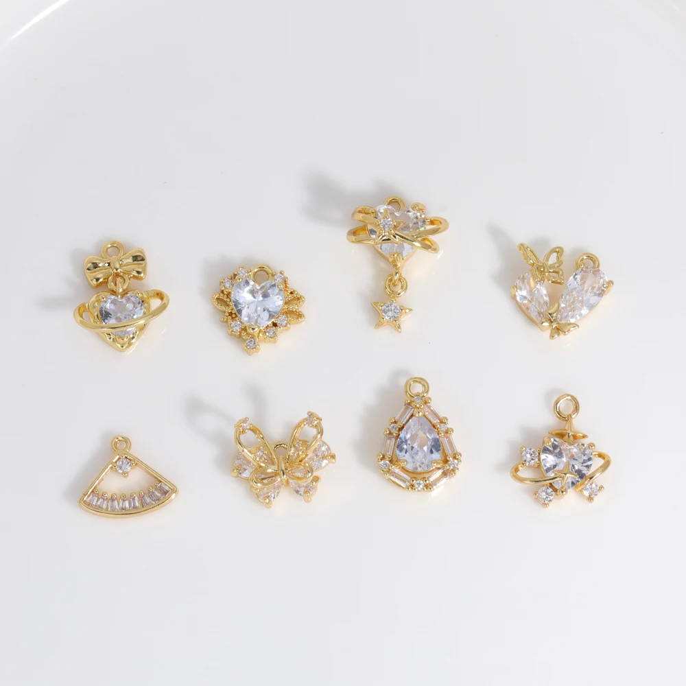 

Cordial Design 50Pcs DIY Pendant/Jewelry Accessories/Copper/Hand Made/Genuine Gold Plating/Flower Shape/CZ Charms #194812