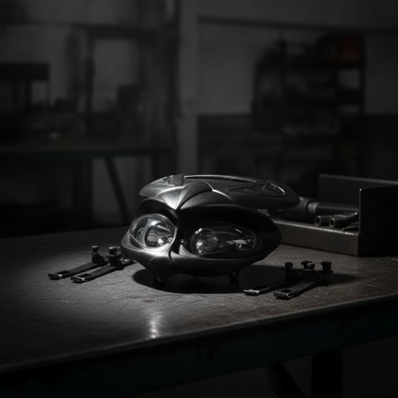 Four-Eye Style Motorcycle Headlight Assembly Rugged Front Lighting Assembly with Integrated Wiring for Trail Bike Riders