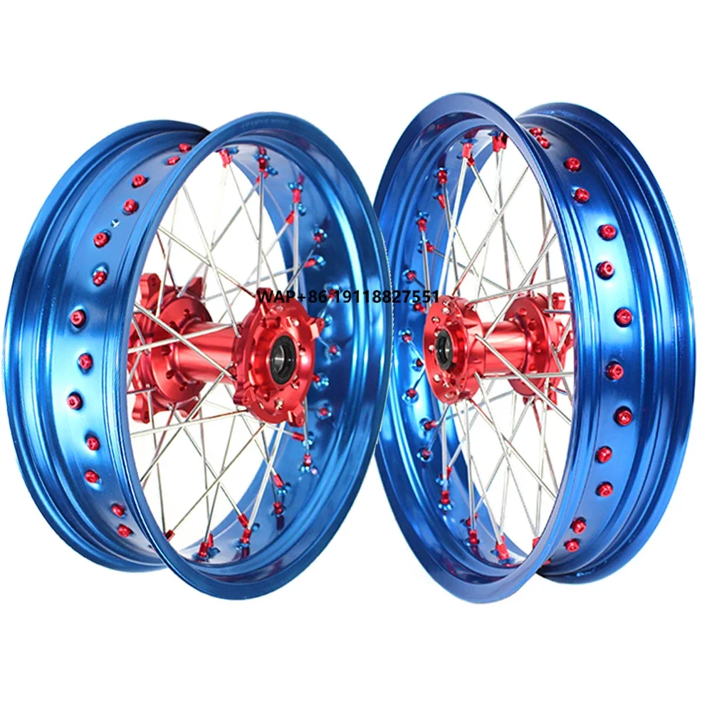

CRF CR Supermoto Wheels Motor Blue off Road Rims Red Wheel Hub Assembly for