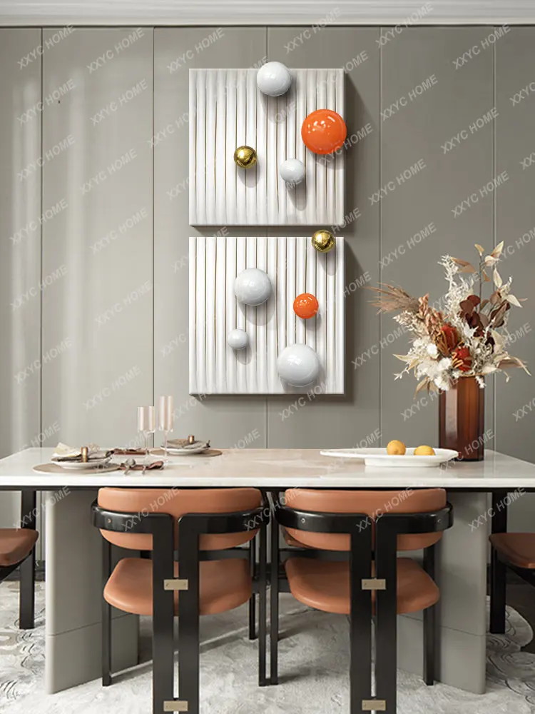 Dining Room Three-Dimensional Leather Decorative Painting Dining Room Background Creative Real Object Metal Beads Mura