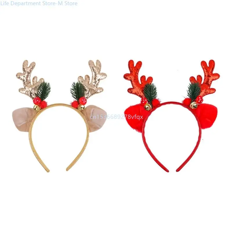 

Adjustable Size Reindeer Antlers Headpiece with Bells Charm for Christmas Party