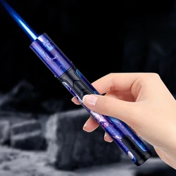 HONEST Metal Pen Welding Gun Windproof Jet Blue Flame Gas Torch Lighter Visible Gas Window Outdoor BBQ Kitchen Cigar Lighters