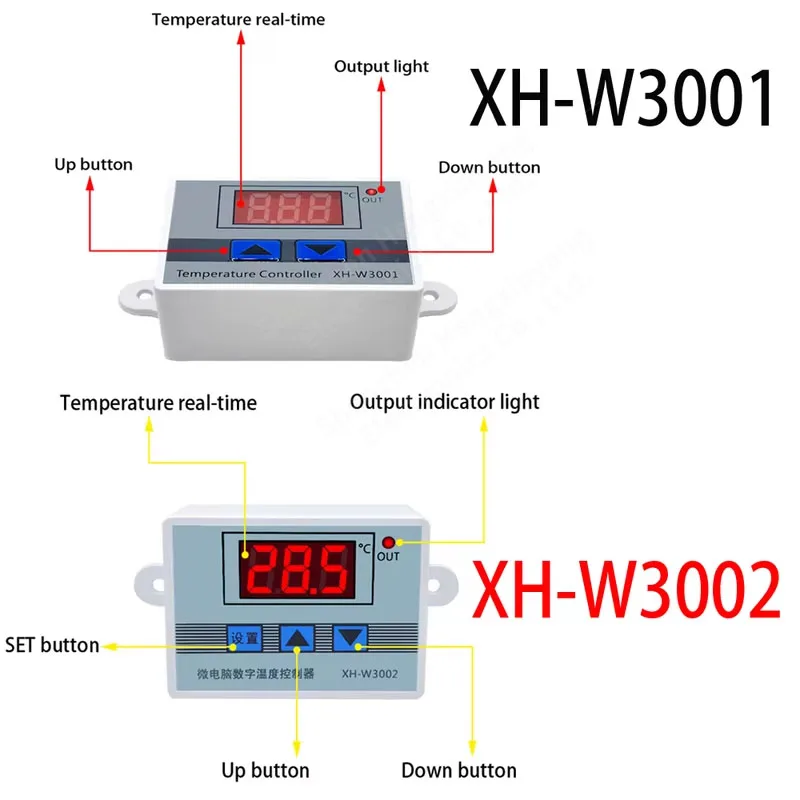 W3001 W3002 12V 24V 110V 220V LED Digital Temperature Controller Thermostat Thermometer Incubator Fridge Heating Cooling Heater