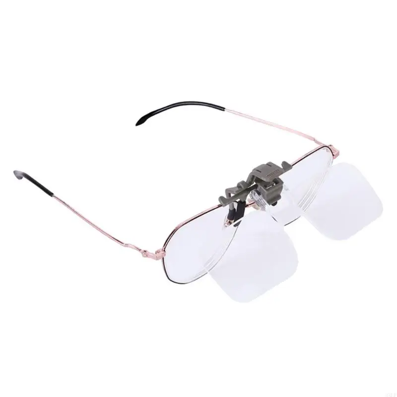 Practical Head-Mounted Glasses Clip-on Glass 2x Acrylic Optical Lens for Fly Tying The Old Reading Small Word