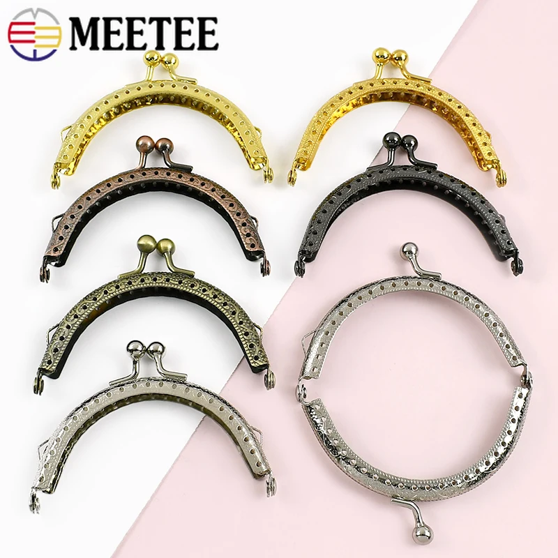 2/5/10Pcs 85mm Embossed Metal Square Bag Handles Handbag Lock Purse Frame Kiss Clasp Sewing Brackets Clutch DIY Bags Accessories