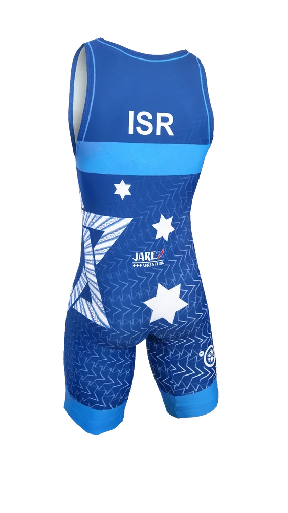 Men\'s ISRAEL Wrestling Singlet Ringertrikot UWW Representative