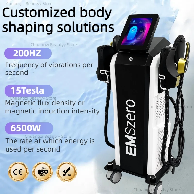 EMSzero 15Tesla 6500w NEO Body Slimming Nova Fat Burning Muscle EMS Sculpting Electromagnetic Stimulate Sculpt Therapy Machine