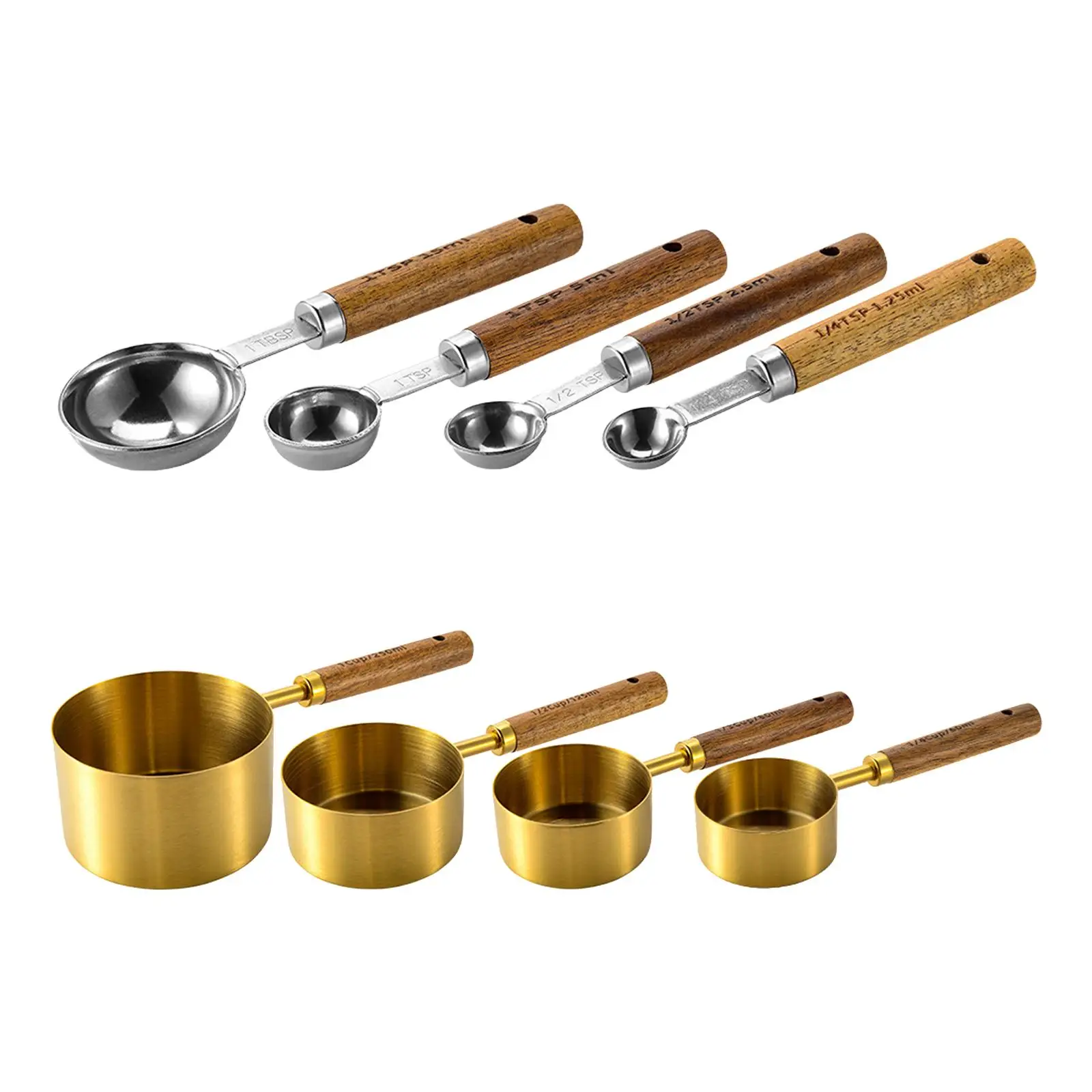 

4 Pieces Measuring Spoon Set Stainless Steel Heavy Duty Anti Scalding Cooking Baking Tools Kitchenware Kitchen Measure Tools