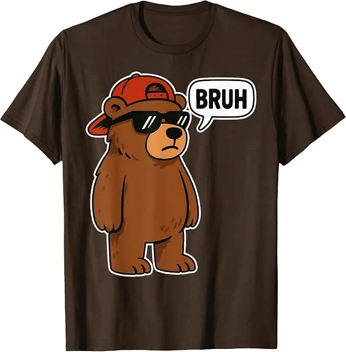 Cool Bruh Bear Herren Damen Jungen Teenager Lustiges Bären-T-Shirt Y2k Wildnis und Sarkasmus Spruch-T-Shirt Baumwolle Kurzarm Grafik-Bekleidung – Detail 16