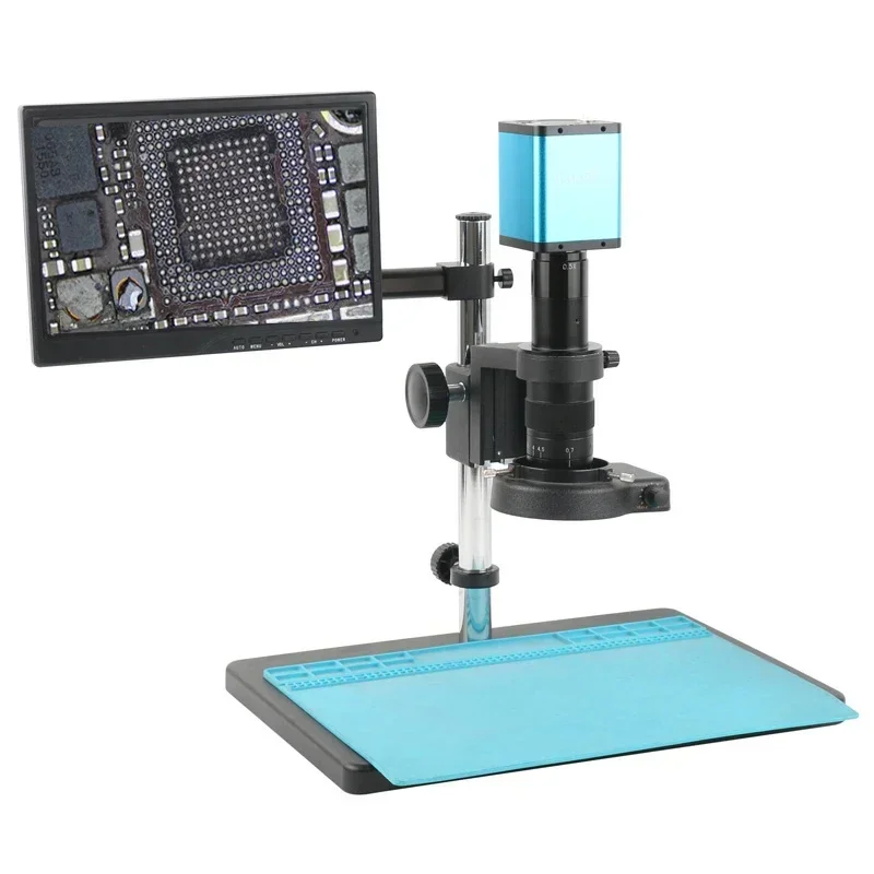 SONY IMX385 1080P HDMI Industrial Video Microscope Camera Measurement  Function Zoom 180X Lens For PCB Soldering Phone Repair IC