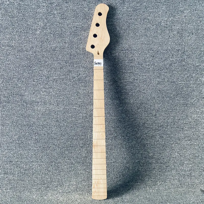 FN997 Natural Maple Semi Finishing 4 String Electric Bass Neck Custom Order for Bass Guitar DIY Replace No Frets No Paints