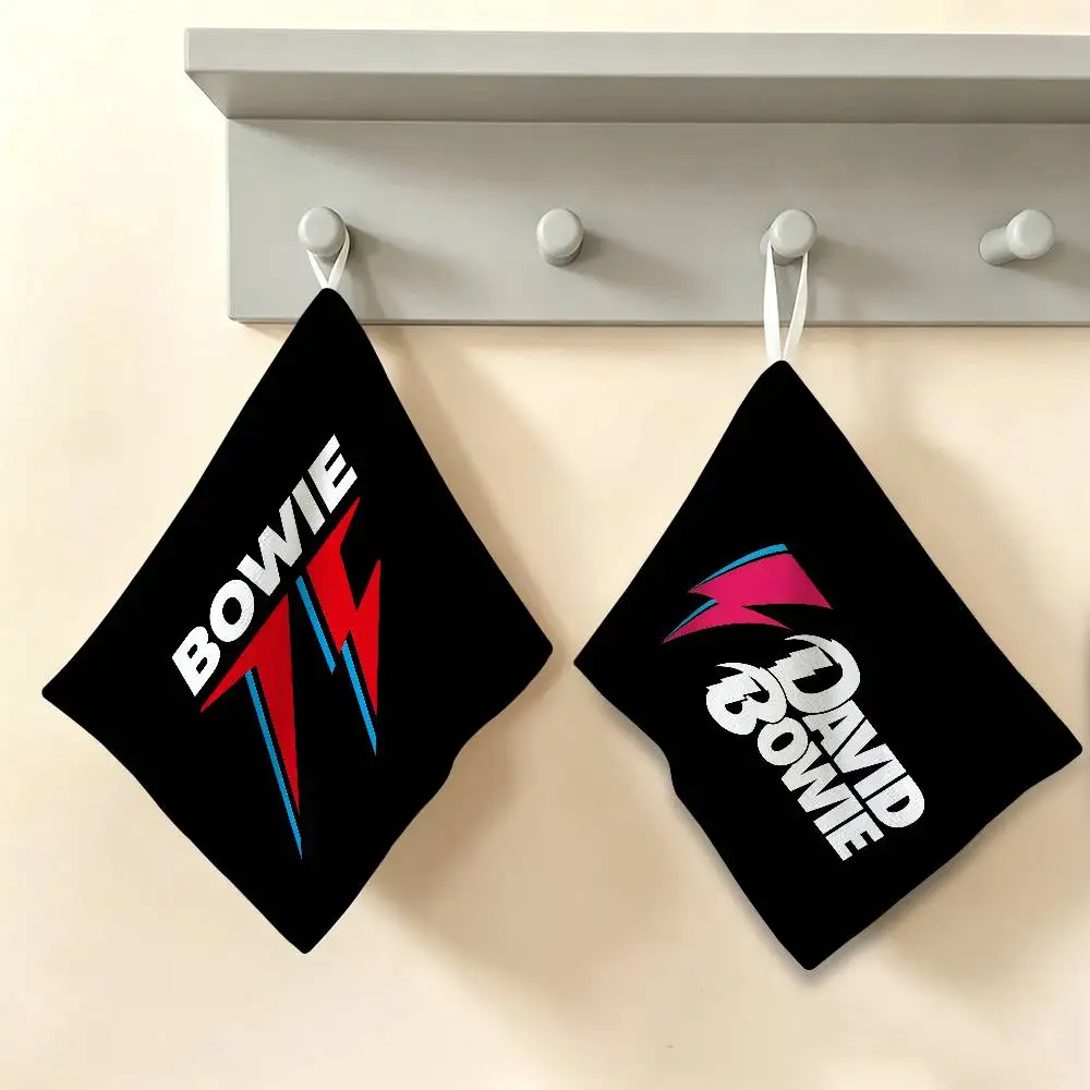 Singer D-David B-Bowie Polyester Cotton Hanging Hand Towel, Super Absorbent Hand Wiping Towel for Daily Household Use