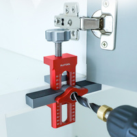 Cabinet Door Mounting Jig Aluminium Alloy Drilling Jig 0-30mm Two-way Scale for Cabinet Door Mount Locator Carpenter Drilling