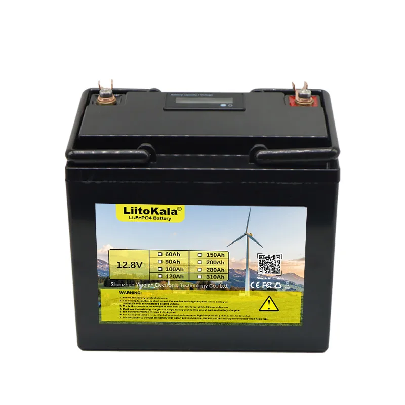 LiitoKala 12.8V 40AH LiFePO4 Battery with BMS Lithium Iron Phosphate Batteries 12v Car ignition inverter Solar 14.6v 10A Charger