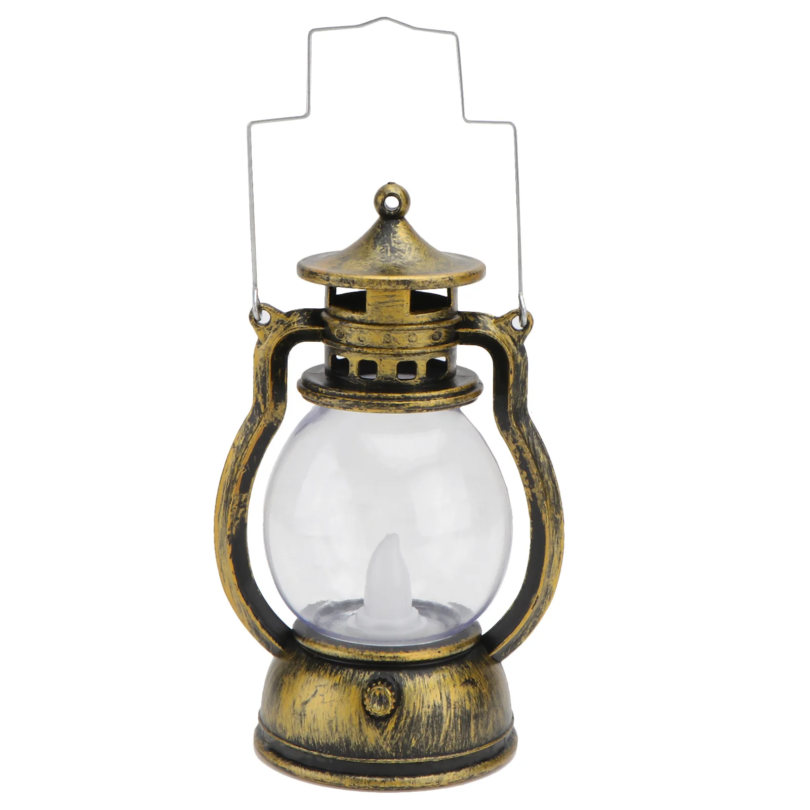 

1pc Retro Lantern Vintage Kerosene Oil Lamp Decor Brown LED Portable Lighting Indoor Outdoor Creative Gifts Scene Layout