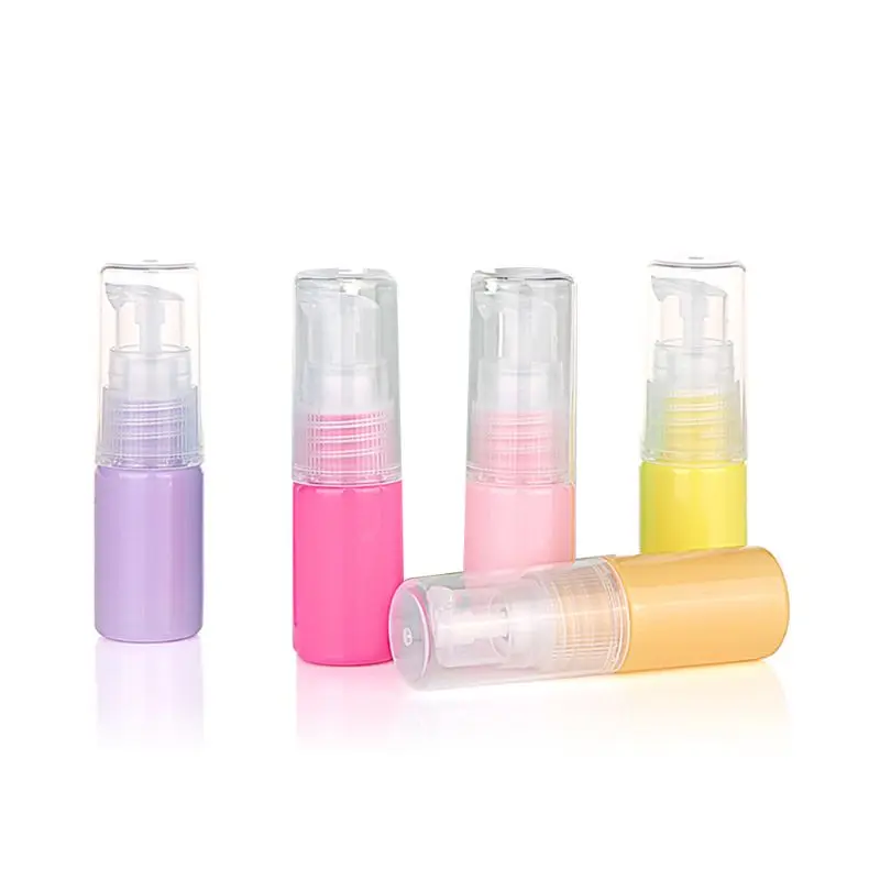 8Pcs 10ml Macaron Candy Color Refillable Empty Bottles Cosmetic Sample Pump Vial Container Makeup Cream Lotion Storage Bottles