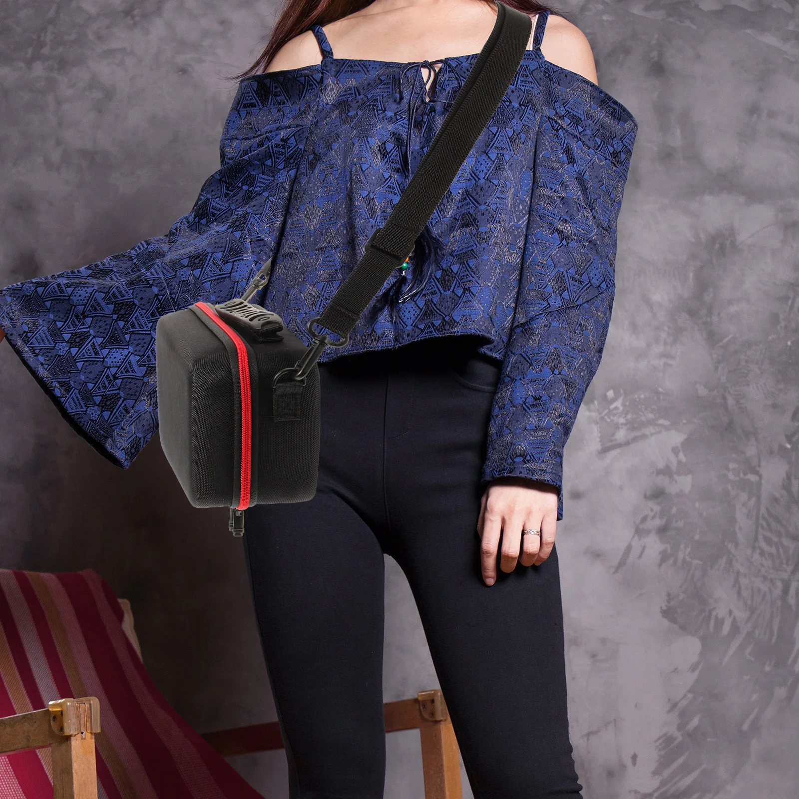 

Small Camera Bag Size M DIY Storage Pouch Handle Travel Camera Hard Case Foam Padded Protective Digital Device Organizer