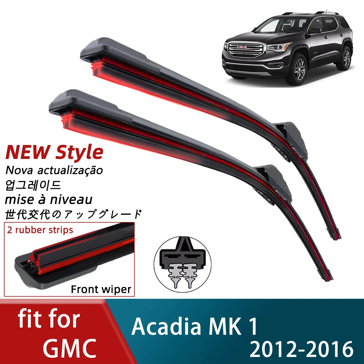 

Double Rubber Car Wipers for GMC Acadia MK 1 Front Blade Brushe Cutter Wear Parts Automobiles Parts Accessorie Windscreen Wiper