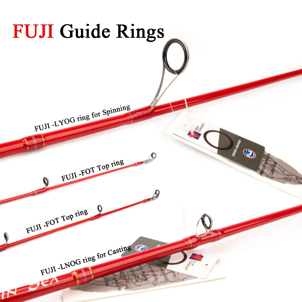 KUYING VITAMIN MEER 1,9 m 6'3'' 2,04 m 6'8 "Langsam Jigging Carbon Spinning Casting Lure Angelrute Stick Cane FUJI Pol 1 Abschnitt