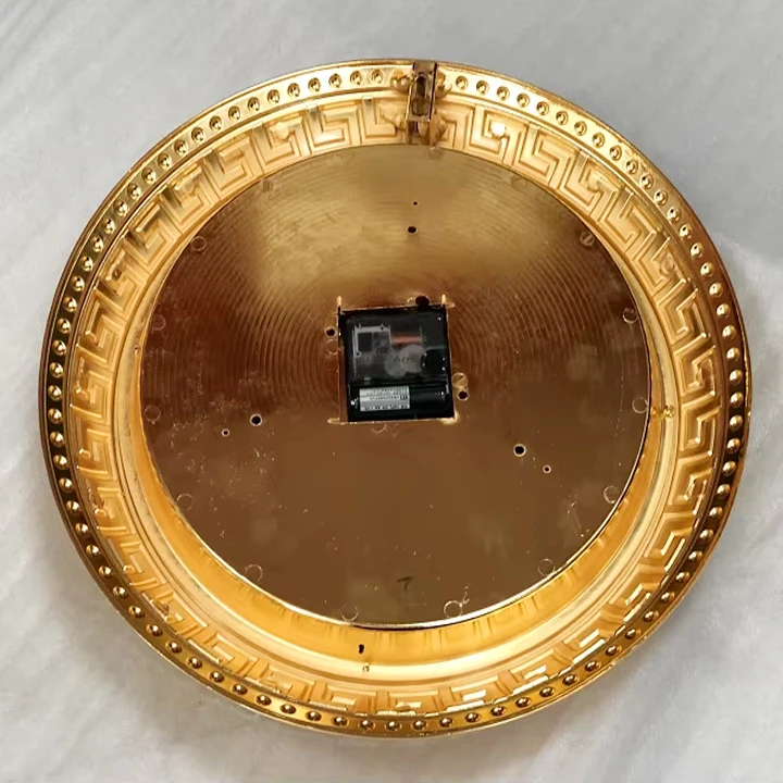 Wall Clock Luxury Home Decoration Design Style Living Room Large Brass Custom 24K Golden Wall Clock