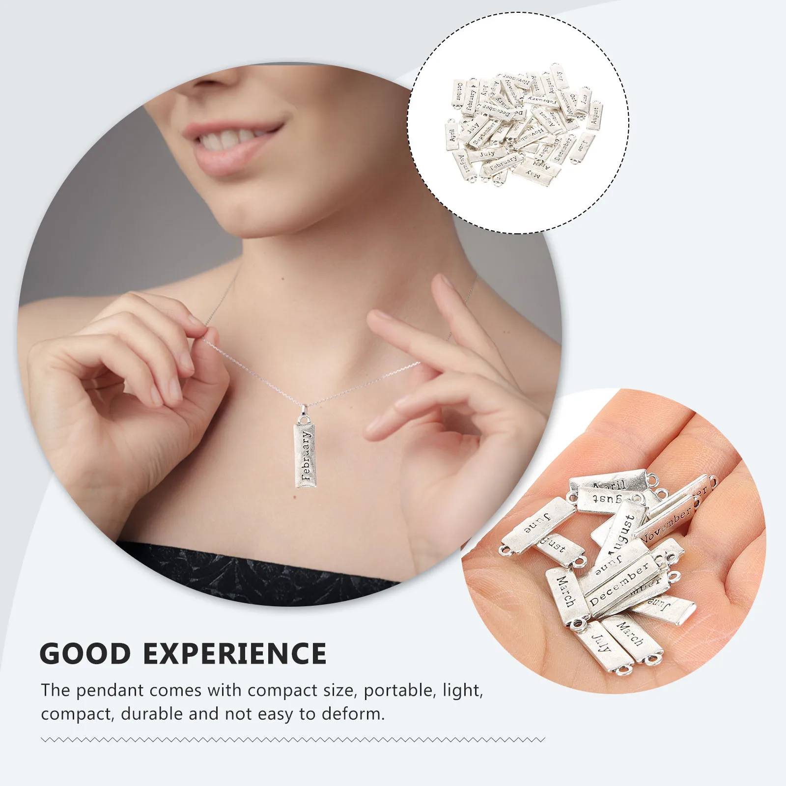 

50Pcs Alloy Twelve Month Charm Pendant DIY Jewelry Accessory for Necklace Bracelet Earring Craft Twelve Month Pendants