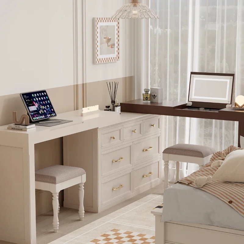 French corner desk dresser integrated household double strip