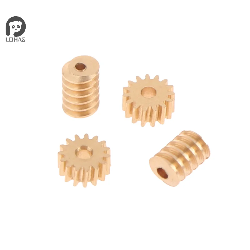 1:87 Modulus 0.2 15T Micro Brass Turbine Worm Static Change Gear Hole Dia 0.8mm/1mm Reduction Pinion Shaft Connector