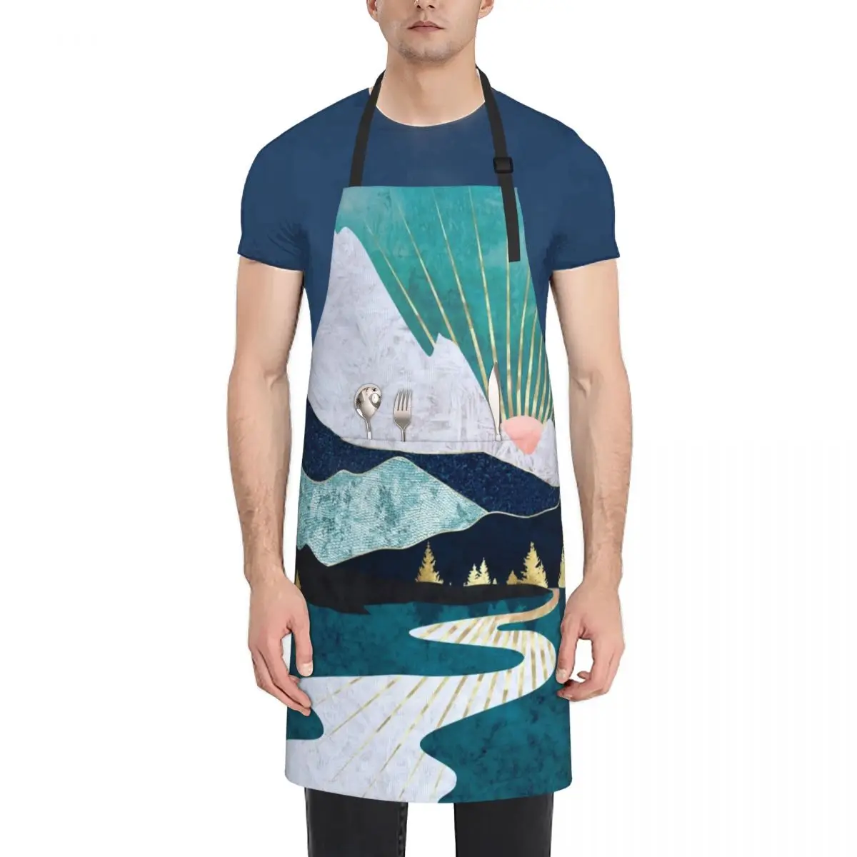 

Winter River Apron For Hairdresser Funny Apron