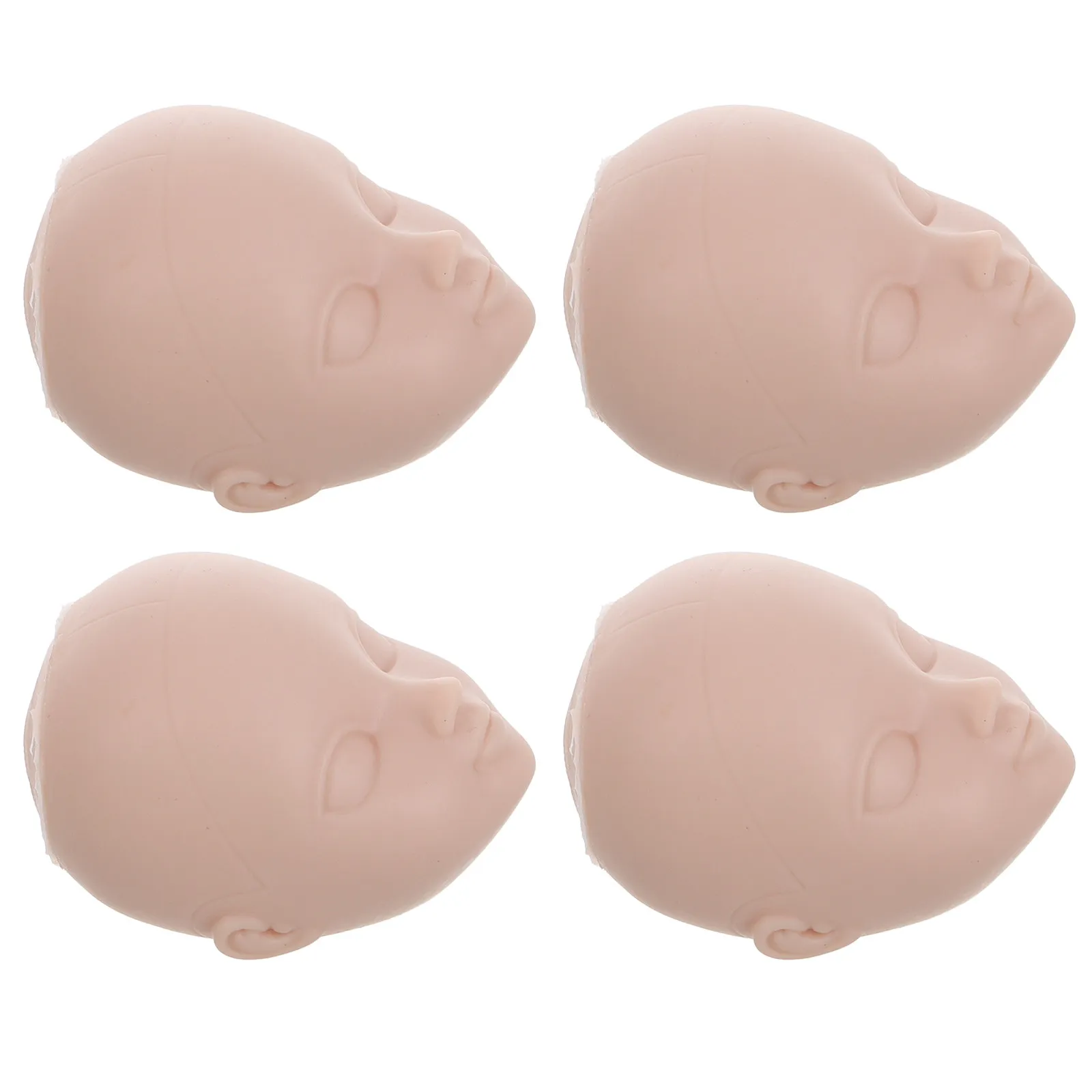 4Pcs Reusable Smooth Makeup Practice Mannequin Head for DIY Hairstyling Lash Extension Training Art Replacing Head