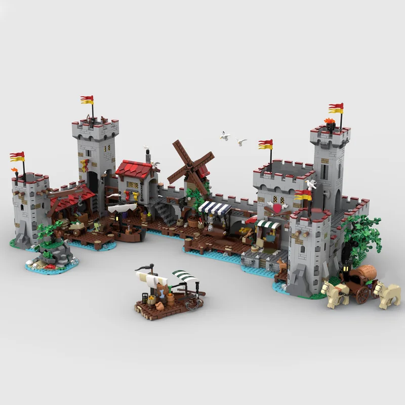 1254 個 MOC 中世の要塞モデルビルディング高級海辺市場建築ブロック DIY キッズレンガのおもちゃ忘れられないギフト