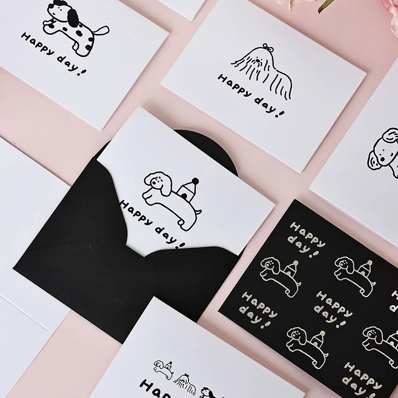 

10Pcs Black and White Hot-Stamped Vintage Graduation Season Thank-You Cards Holiday and Business Greeting Cards with Envelopes