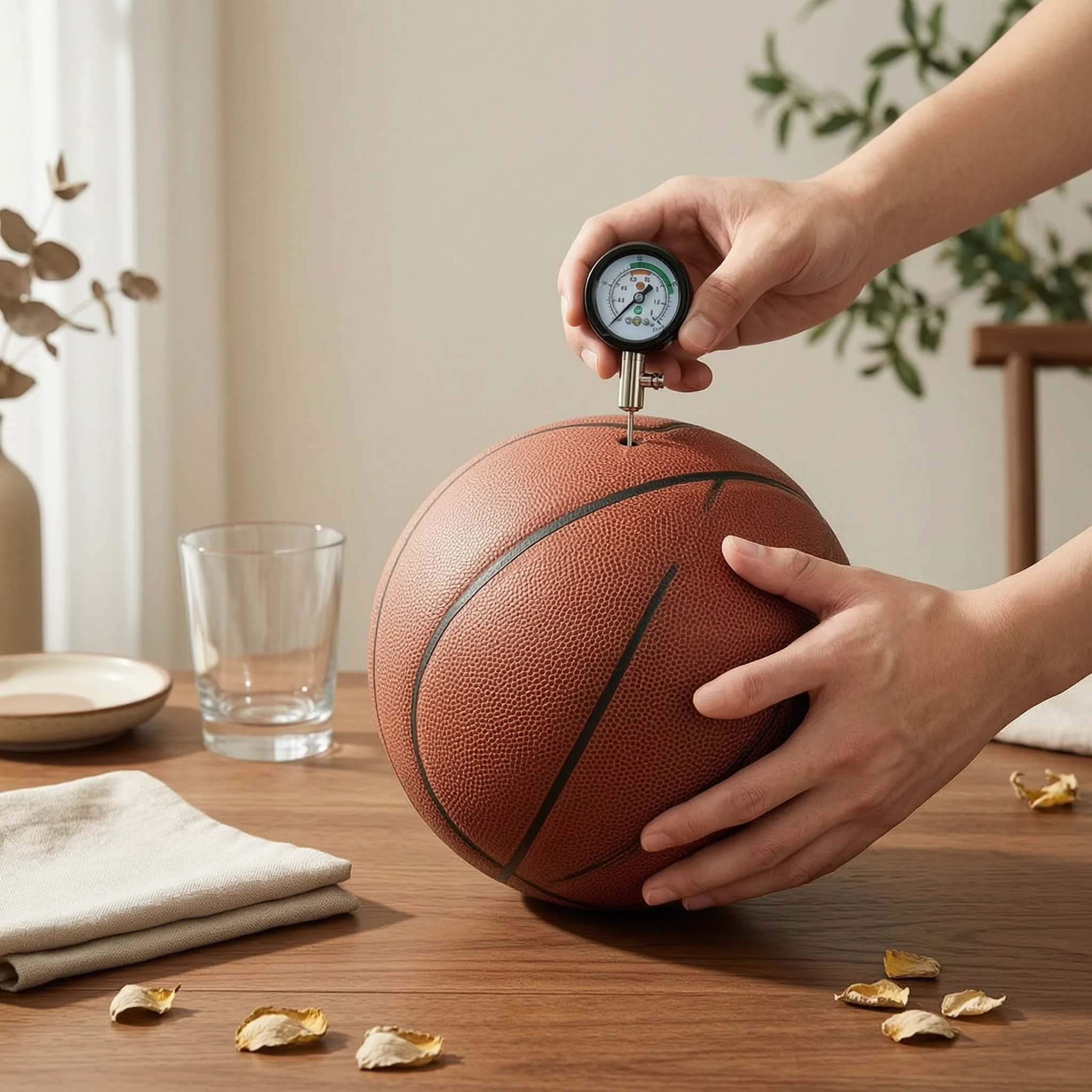 Basketball Air Gauge Easy to Read Ball Pressure Gauge Football Pressure Meter Portable Color Coded Zones