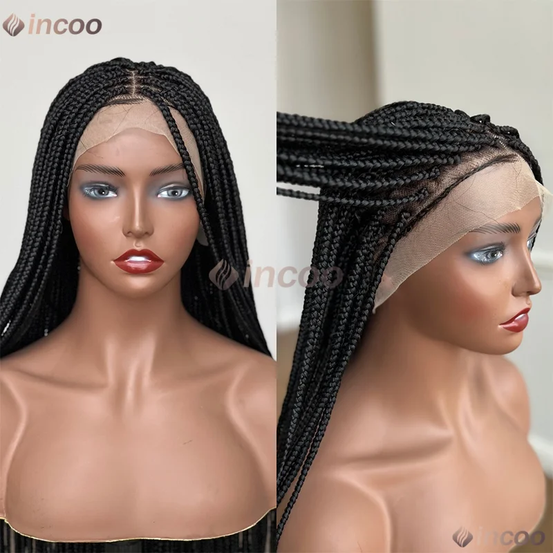 

36 "синтетические парики, легкий парик спереди, для женщин, плетение волос без узлов, косички, полные парики шнурка