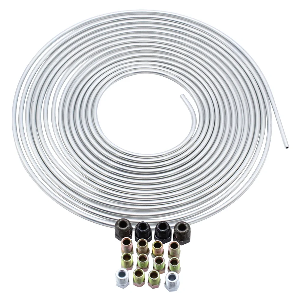 

1Set Vehicle Brake Coil Tube Kit Car Brake Line Replacement Flexible Durable Tubing Fitting Tubing Coil Fitting
