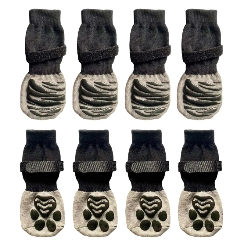 

Outdoor Dog Socks Protective Adjustable Winter Dog Shoes for Outdoor Adjustable Belt Shoes Soles