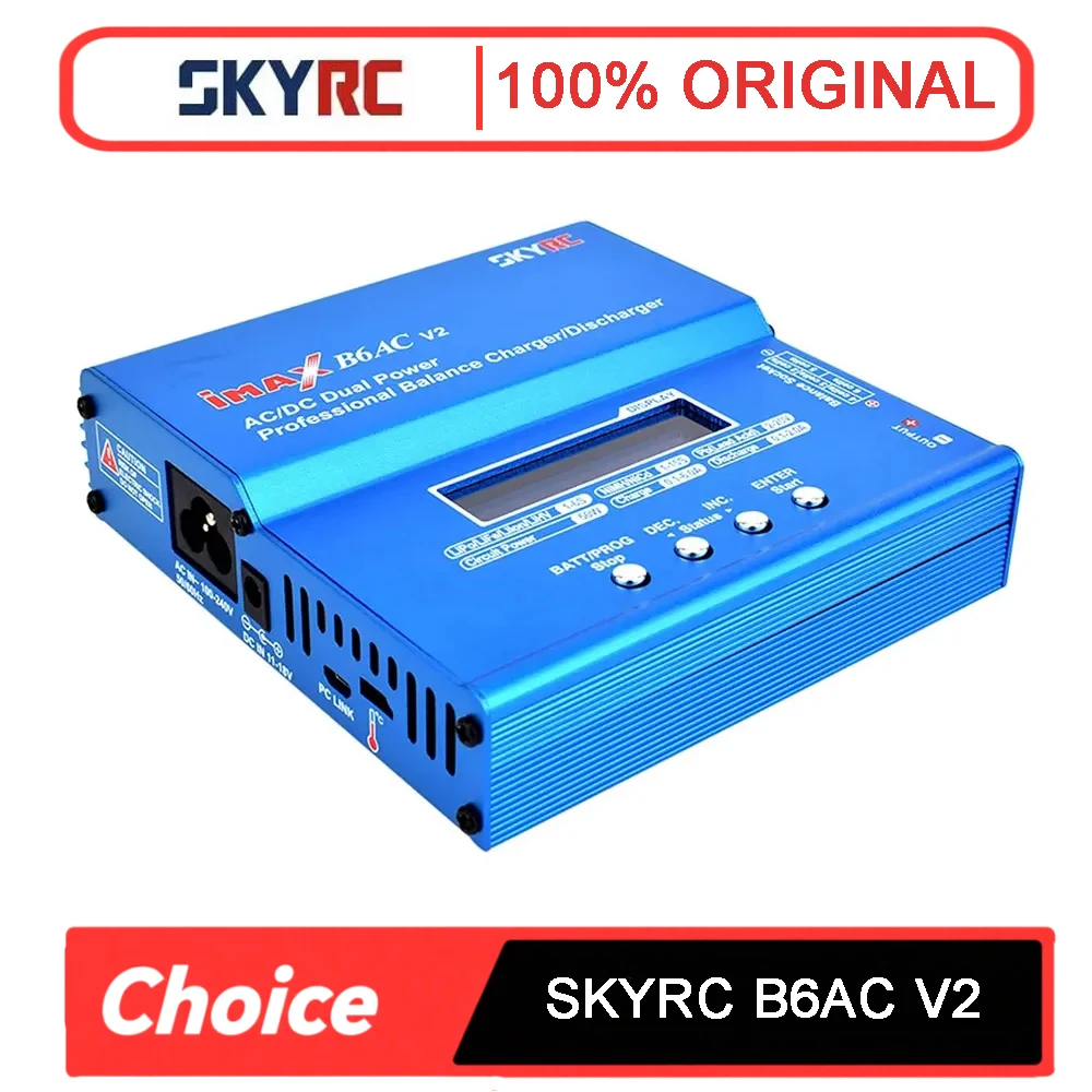 

SKYRC iMAX B6AC V2 Профессиональное интеллектуальное зарядное устройство 50 Вт/6 А для литий-ионных/NiMH аккумуляторов с обновлением прошивки через USB