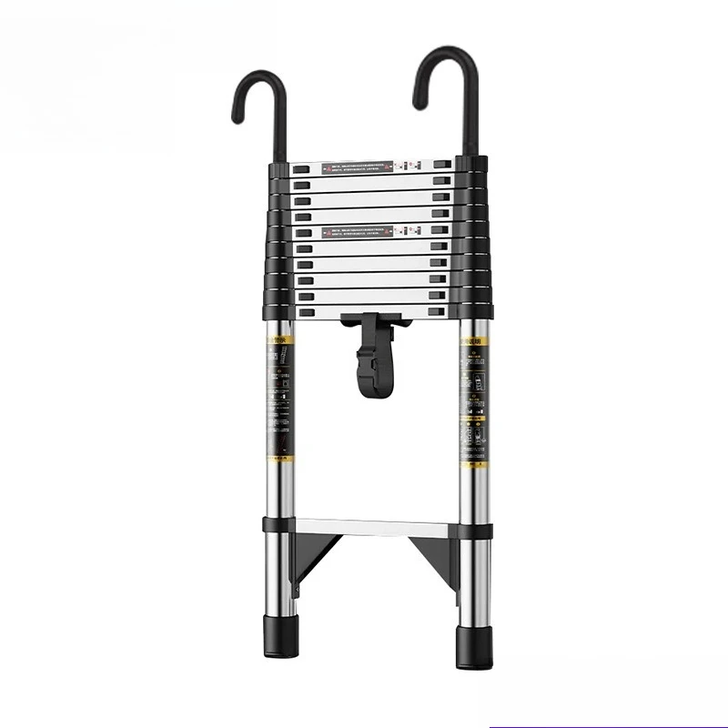 Stainless Steel Telescoping Ladder Engineering Grade Thick Straight Climbing Attic Hooks Portable Folding Ladder Ladder for Home